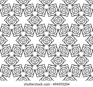 geometrical design of flowing lines. Abstract seamless vector illustration. black-and-white color.