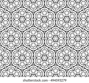 geometrical design of flowing lines. Abstract seamless vector illustration. black-and-white color.