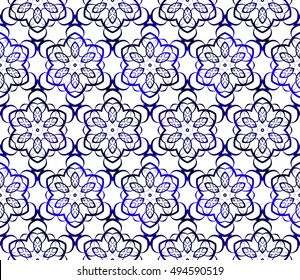 geometrical design of flowing lines, shape. Abstract seamless vector illustration. blue gradient