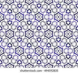 geometrical design of flowing lines, shape. Abstract seamless vector illustration. blue gradient