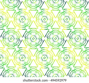 geometrical design of flowing lines, shape. Abstract seamless vector illustration. green gradient