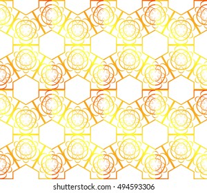 geometrical design of flowing lines, shape. Abstract seamless vector illustration. yellow orange gradient