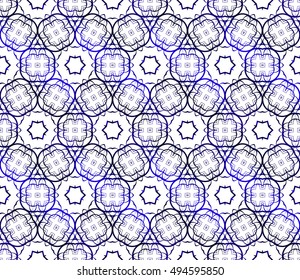 geometrical design of flowing lines, shape. Abstract seamless vector illustration. blue gradient