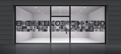 Geometrical Design For Glass Partition. Glass Window Graphics.