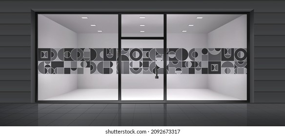 Geometrical design for glass partition. Glass window graphics.