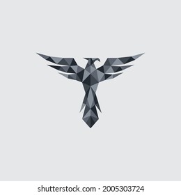 Geometrical design of Phoenix bird for for logo, template design, illustration, etc.