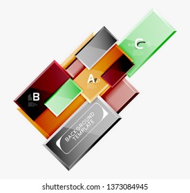 Geometrical design squares abstract banner, glossy shiny effects. Vector geometric minimal template