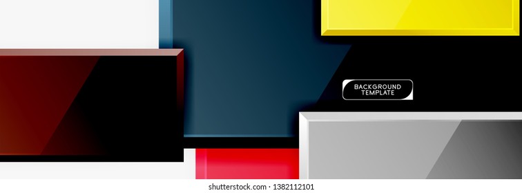 Design geométrico quadrados banner abstrato, efeitos brilhantes brilhantes brilhantes brilhantes. Modelo mínimo geométrico do vetor