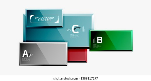 Geometrical design squares abstract banner, glossy shiny effects. Vector geometric minimal template