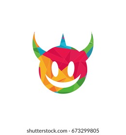 geometrical devil logo vector