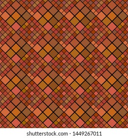 Geometrical diagonal square pattern background - abstract brown vector design