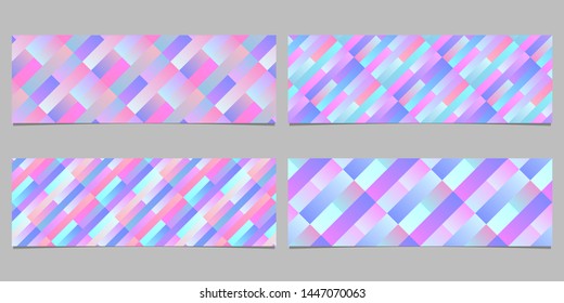 Geometrical diagonal stripe pattern banner background set - abstract vector graphic