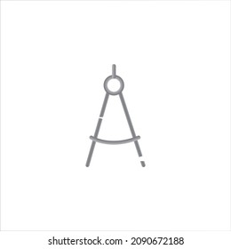 Geometrical Divider in Light gray stroke color or Mathematics geometrical compass