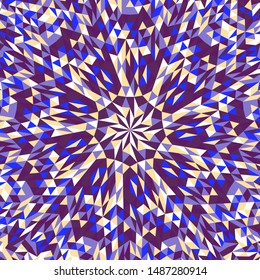 Geometrical dynamic round tiled triangle mosaic background - circular colorful hypnotic abstract vector design