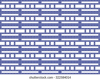 The geometrical embroidered pattern