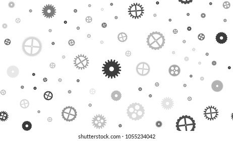 Geometrical engineering seamless pattern. Abstract gears background. Vector illustration.