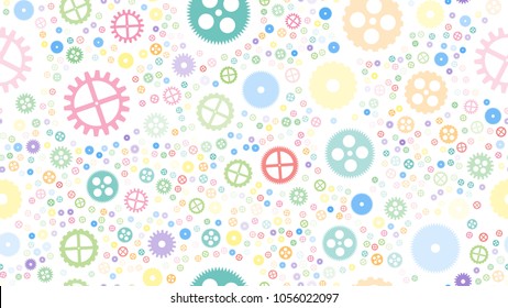 Geometrical engineering seamless pattern. Abstract gears background. Vector illustration.