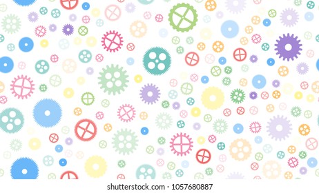 Geometrical engineering seamless pattern. Abstract gears background. Vector illustration.
