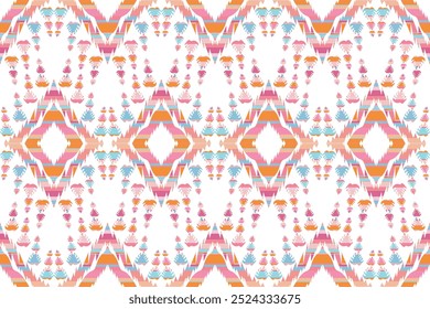 Padrão étnico étnico geométrico com plano de fundo."Este conteúdo foi criado usando ferramentas e software de desenho vetorial, não gerado pela IA"