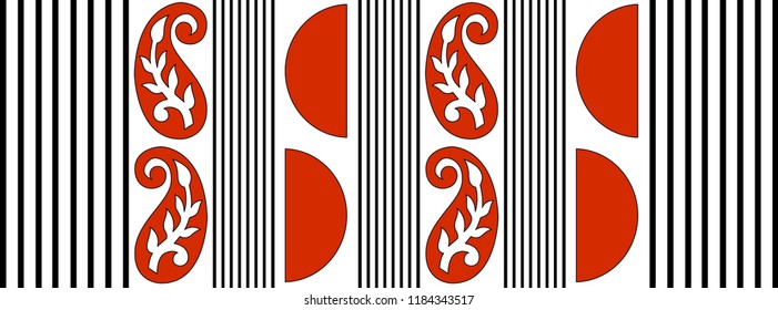 Geometrical Ethnic Pattern with White Background