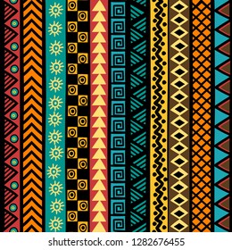 Geometrical ethnic vertical motifs background