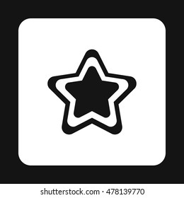 Geometrical figure of five pointed star icon in simple style isolated on white background. Figure symbol