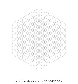Geometrical figure. Sacred Geometry Flower of Life element. Vector illustration