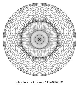 Geometrical figure. Sacred Geometry Torus Yantra or Hypnotic Eye development vector illustration
