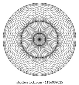 Geometrical figure. Sacred Geometry Torus Yantra or Hypnotic Eye development vector illustration