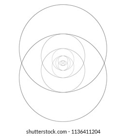 Geometrical figure. Sacred Geometry Torus Yantra or Hypnotic Eye vector illustration