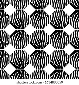Geometrical figure. Seamless background with Zebra stripes. African animals. Vector illustration for web design or print.