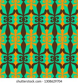 geometrical figures of light green and brown ethnic style