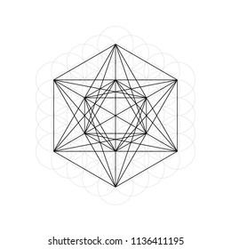 Geometrical figures. Sacred Geometry Davids Star and Flower of Life vector illustration