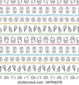 Geometrical figures seamless pattern, hipster background, vector illustration