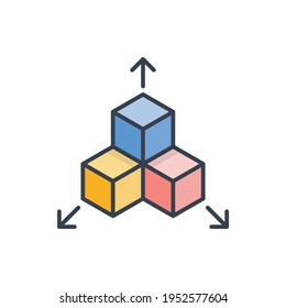 Geometrische Figuren, Vektorgrafik Gefüllte Umrisssymbole, Stilgrafik. EPS10-Datei