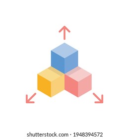 Geometrische Zahlen Vektor Flach Illustration Stil Symbol. EPS10