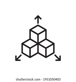 Geometrical figures vector outline icon style illustration. EPS 10 file