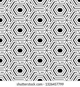 Geometrical figures wallpaper. Hexagons, quadrangles pattern. Geometric background. Simple shapes backdrop. Polygons motif. Digital paper, abstract. Seamless ornament.