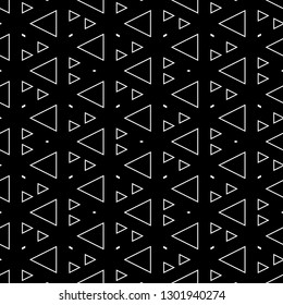 Geometrical figures wallpaper. Simple shapes backdrop. Triangles, rhombuses pattern. Geometric background. Digital paper, abstract. Seamless ornament. Vector.