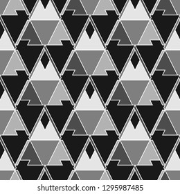 Geometrical figures wallpaper. Triangles, rhombuses, parallelograms, trapeziums, polygons pattern. Geometric background. Shapes backdrop. Digital paper, abstract. Seamless ornament.