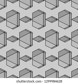 Geometrical figures wallpaper. Triangles, rhombuses, trapeziums pattern. Geometric background. Shapes backdrop. Digital paper, abstract. Seamless ornament.