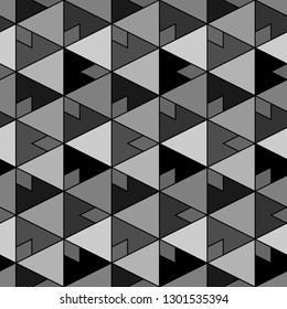 Geometrical figures wallpaper. Triangles, rhombuses, polygons pattern. Geometric background. Simple shapes backdrop. Digital paper, abstract. Seamless ornament