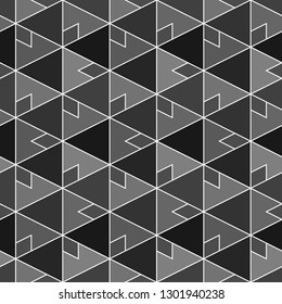Geometrical figures wallpaper. Triangles, rhombuses, polygons pattern. Geometric background. Simple shapes backdrop. Digital paper, abstract. Seamless ornament.