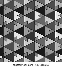 Geometrical figures wallpaper.Seamless ornament. Triangles, rhombuses, polygons pattern. Geometric background. Simple shapes backdrop. Digital paper, abstract.