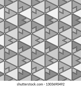 Geometrical figures wallpaper.Simple shapes backdrop. Seamless ornament. Triangles, rhombuses, polygons pattern. Geometric background. Digital paper, abstract.