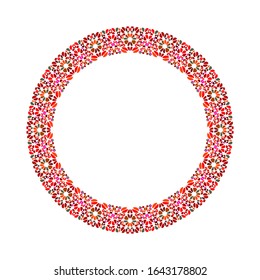 Geometrical floral frame - circular round abstract vector design element