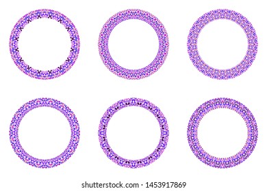 Geometrical floral frame set - round circular vector design elements on background