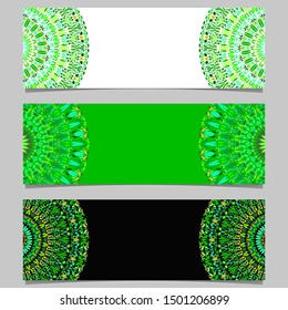 Geometrical floral mandala banner background set - abstract colorful vector graphics