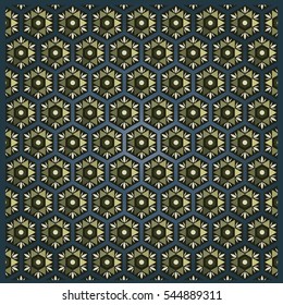 Geometrical floral pattern. Shapes distributed to layers for easier color modification.