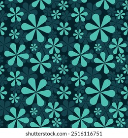 Padrão floral geométrico sem emenda em um design vetorial. Ideal para estampas têxteis, roupas de moda, decoração de casa e papéis de parede. Um design moderno e elegante perfeito para uma variedade de projetos criativos.